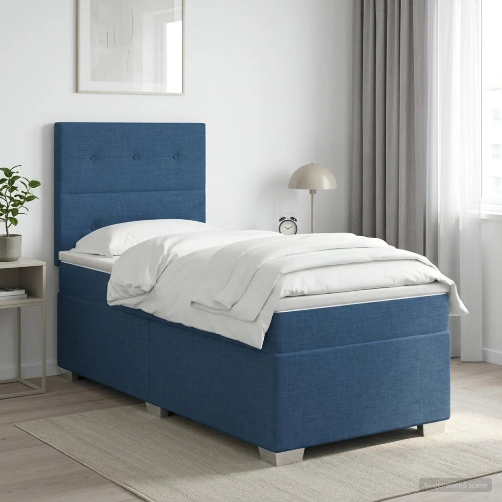 Letto box spring con materasso Blu 80 x 200 cm Tessuto 3453282