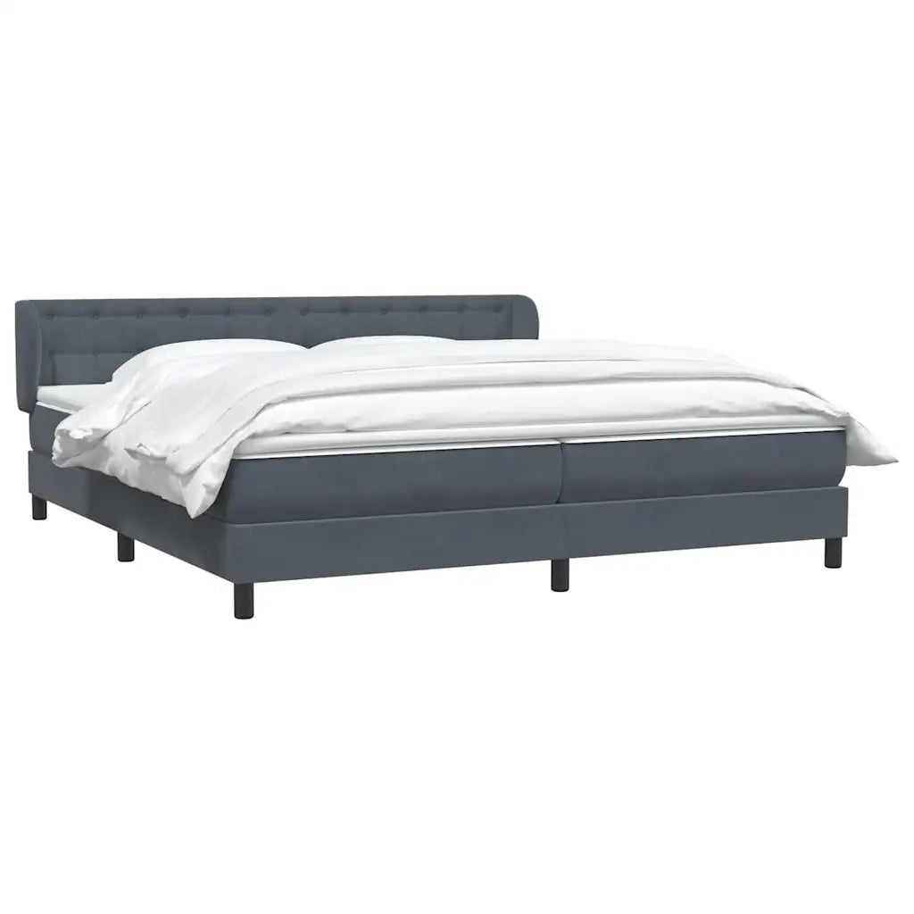 Giroletto a Molle con Materassi Grigio Scuro 180x210 cm Velluto 3317872