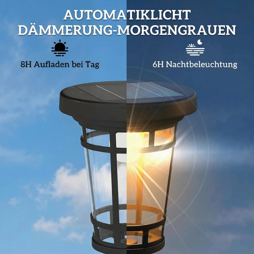 Lampada da giardino solare con vaso per fiori 195cm ¨C zephmum ¨C 2 livelli luminosit¨¤ IP44