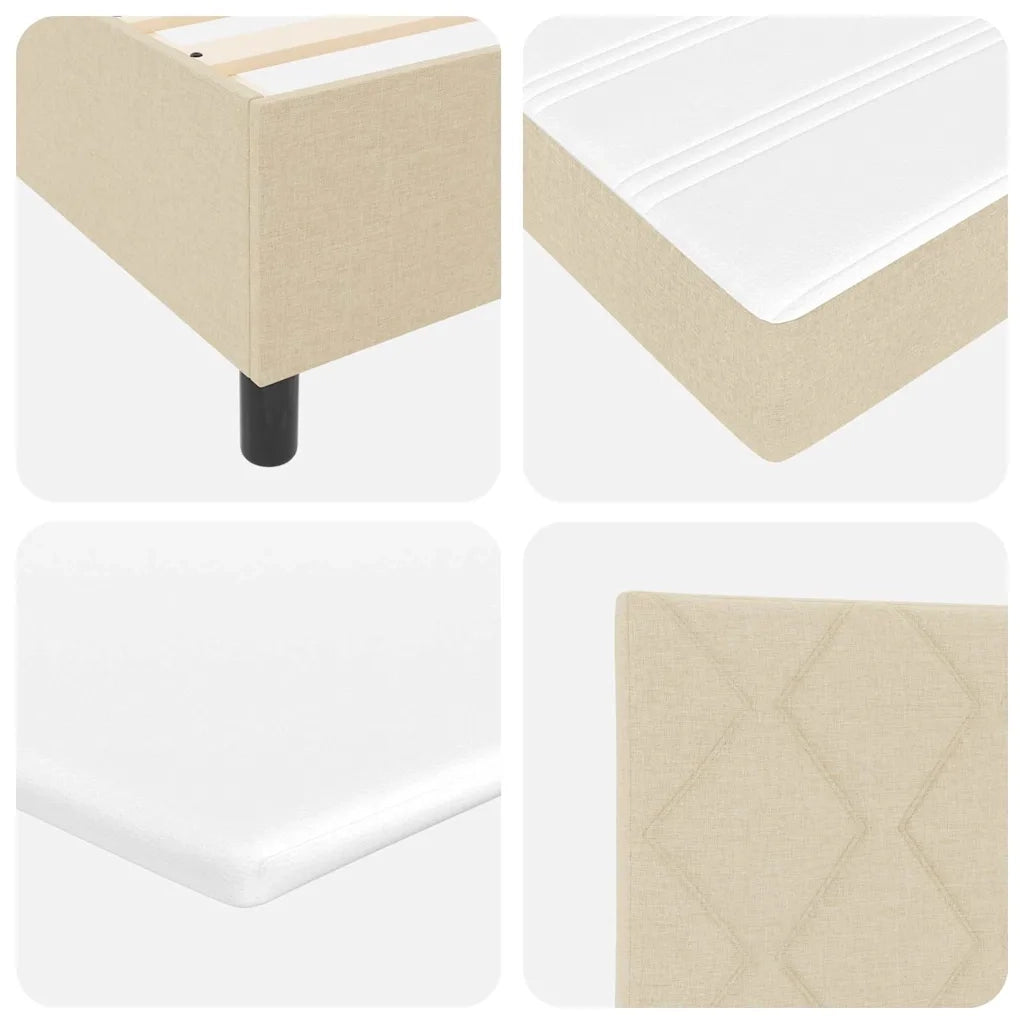 Letto a molle con testiera Crema 180 x 200 cm Tessuto 3340646