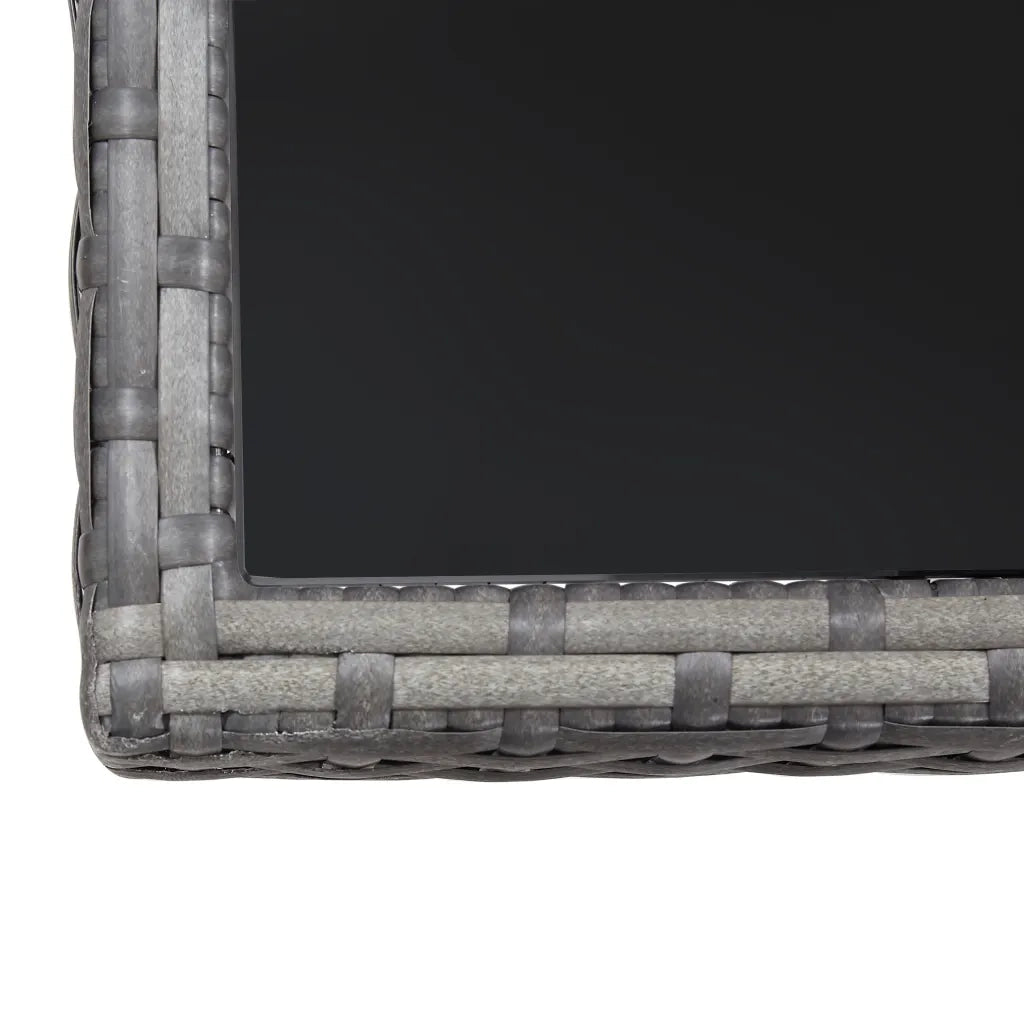 Tavolo da Giardino | Tavolino da esterno Grigio 80x80x74 cm in Polyrattan