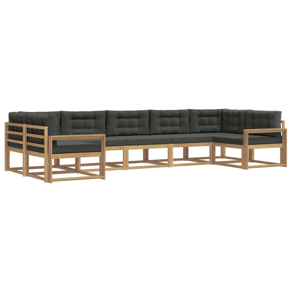 Set di divani da esterno con cuscino 7 pcs Bianco e Antracite