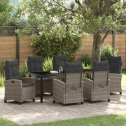 Set da Pranzo per Giardino con cuscino 7 pcs Grigio polyrattan 3380391