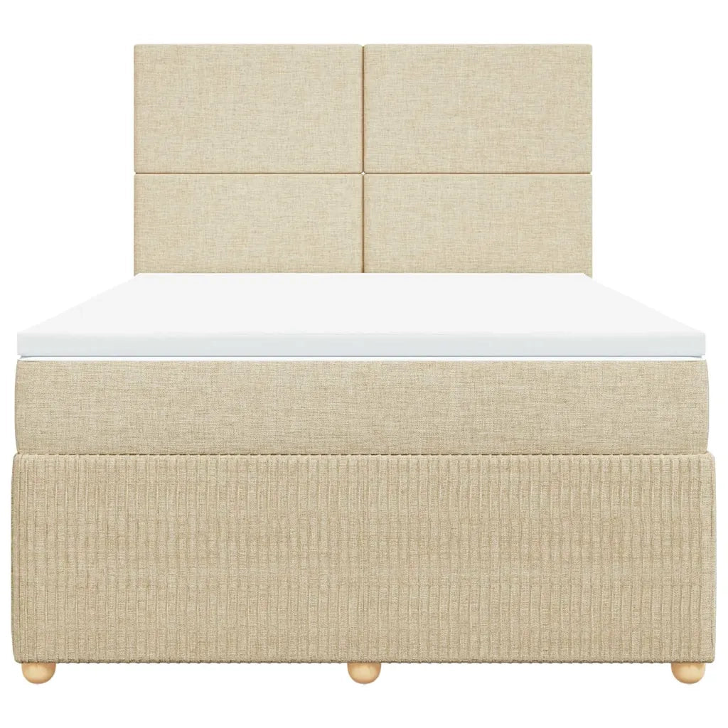 Giroletto a Molle con Materasso Crema 160x200 cm in Tessuto 3294405
