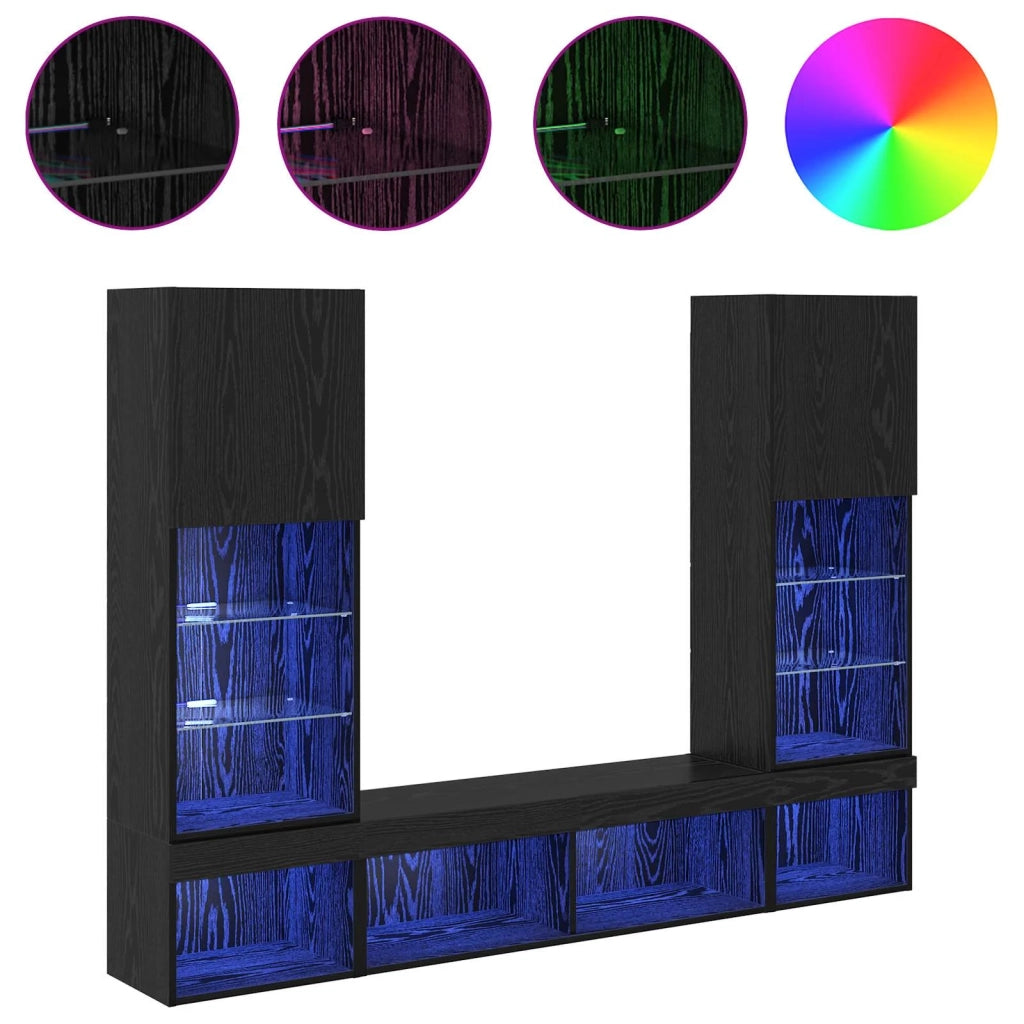 Unità a muro per TV con LED 5 pcs 40,5 x 30 x 102 cm 3402959