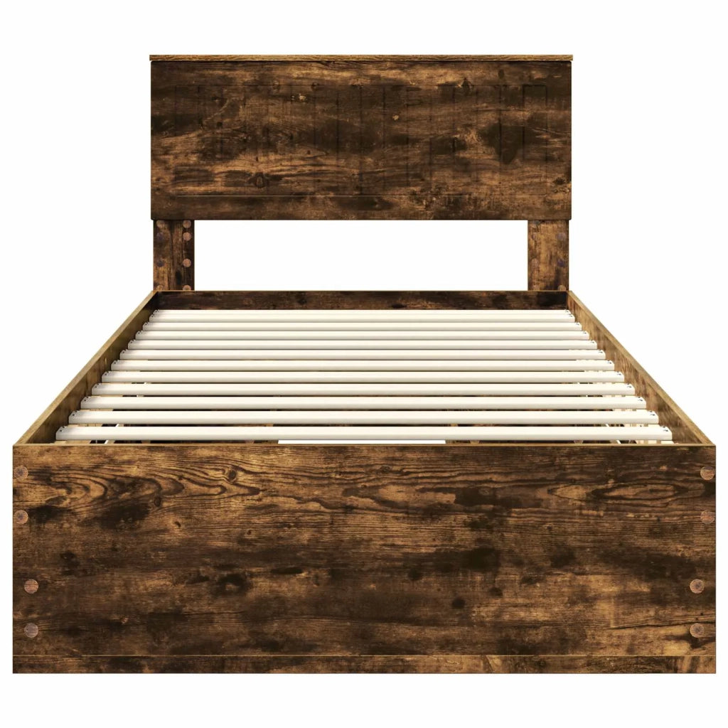 Struttura del letto con cassetto Rovere fumé 100 x 200 cm 3410739