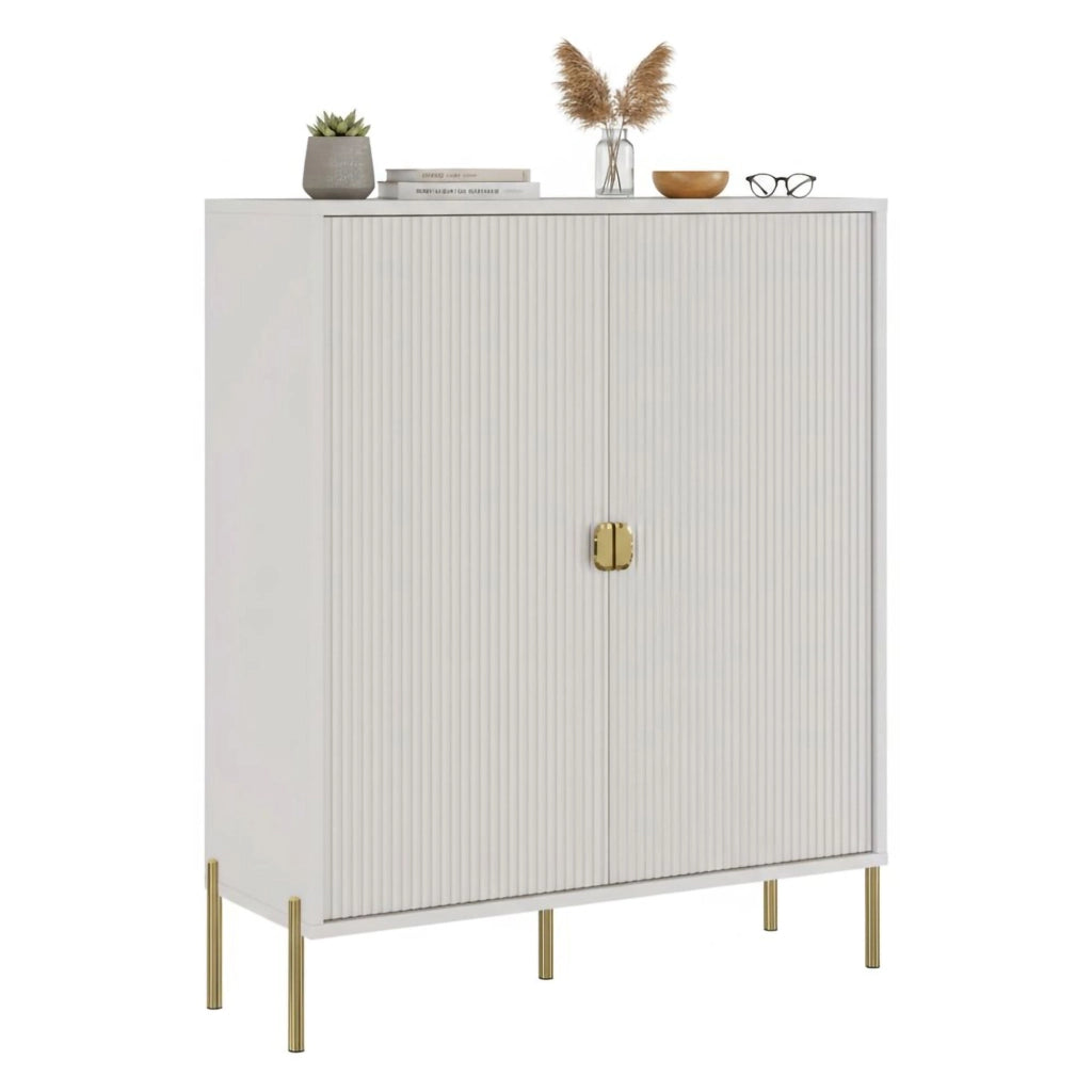 Madia Wallis, Credenza Cassetti, 104x40x129h cm Beige