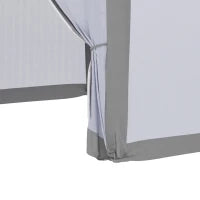 Gazebo da Giardino Esagonale con Doppio Ingresso, in Metallo e Poliestere, 3.9x3.9x2.5 m, Grigio