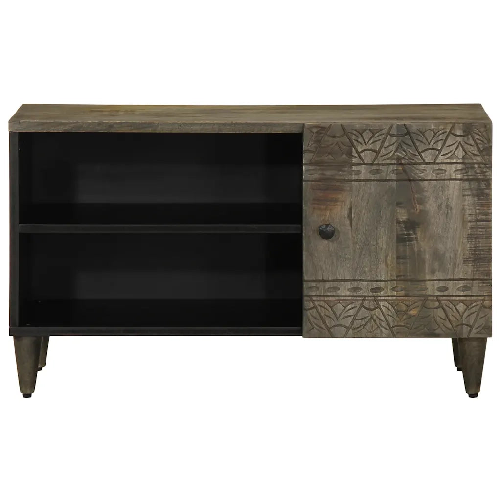 Mobile Porta TV Grigio Chiaro 80x31,5x46 cm in Legno Mango