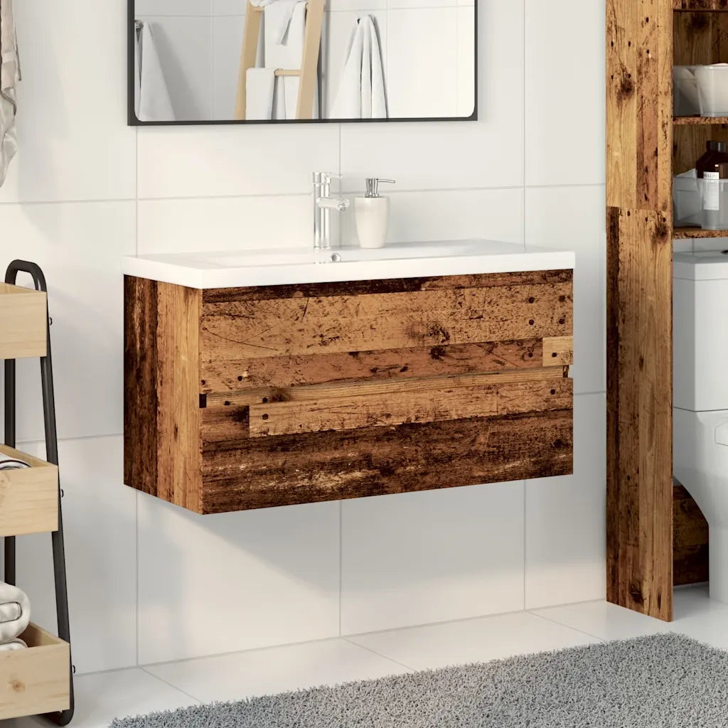 vidaXL Mobile con Lavabo Integrato Legno Antico