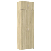 Mobile contenitore alto in legno composito 70 x 42,5 x 225 cm grande capacità scomparti multipli legno composito rovere Sonoma 02_0055576