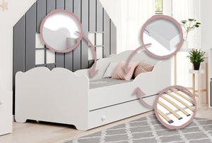 Letto singolo ANNA 140x70 con cassetto e materasso - Bianco