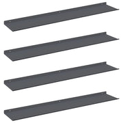 4 pz Mensola | Ripiano | Scaffale sospesa Antracite 100 x 18 x 2,5 cm Acciaio