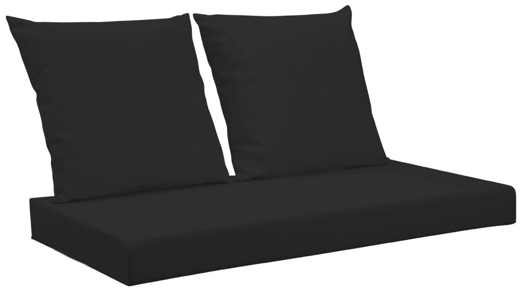 Cuscini per Pallet 120x80 cm Seduta e Schienale in Similpelle Mariotti Belem Nero