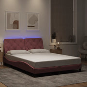 Giroletto con LED senza Materasso Rosa 120x200 cm in Velluto 3213848