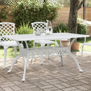 Tavolo da Giardino Bianco 150x90x72 cm in Alluminio Pressofusocod mxl 117332
