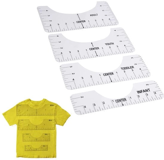 Misuratore di stoffa per magliette - Righello trasparente - Adatto per adulti e bambini - DIY magliette