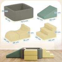 Set 7 Blocchi in Schiuma per Bambini con Rivestimento Lavabile, Multicolore