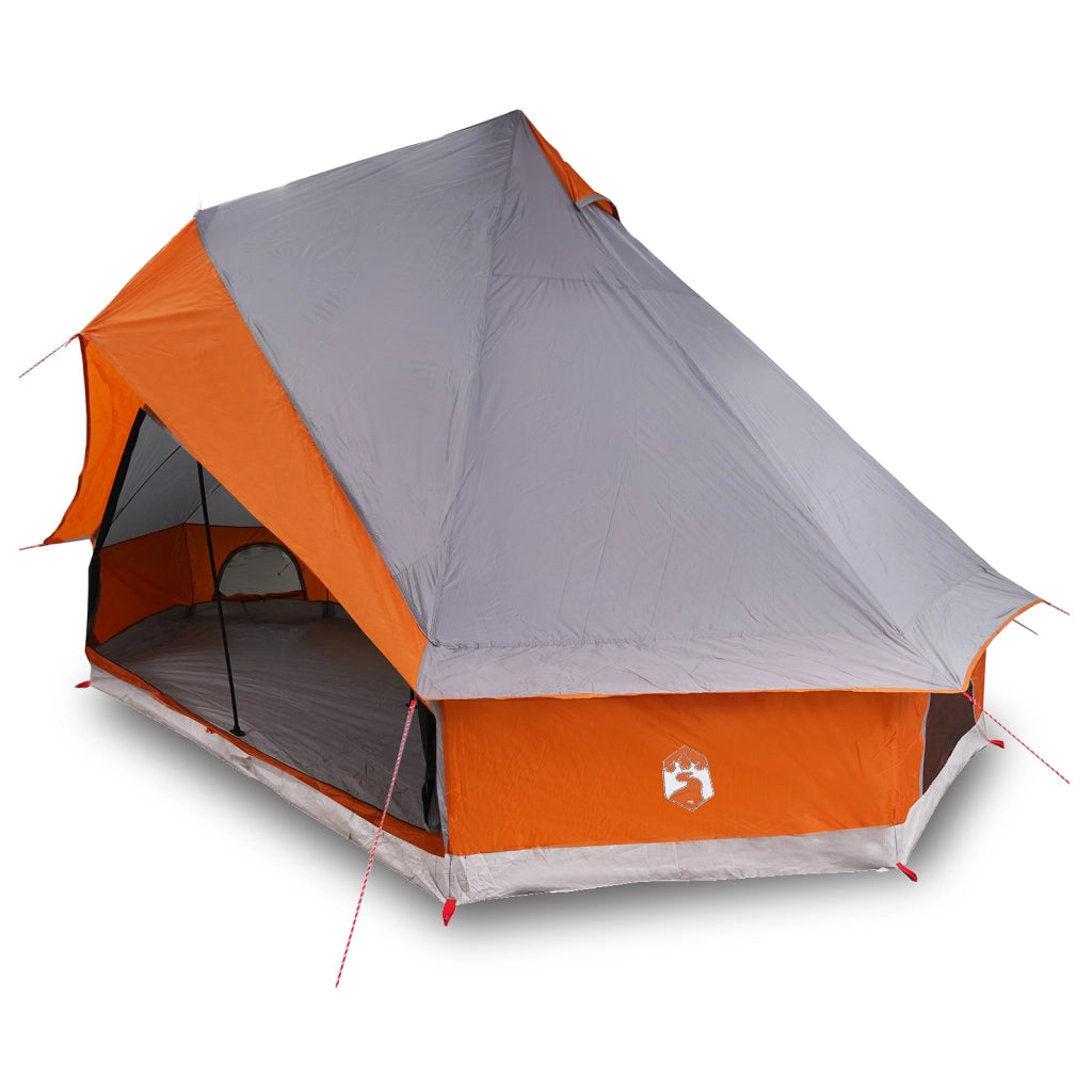 Tenda per famiglie Tipi grigia e arancione per 8 persone impermeabile