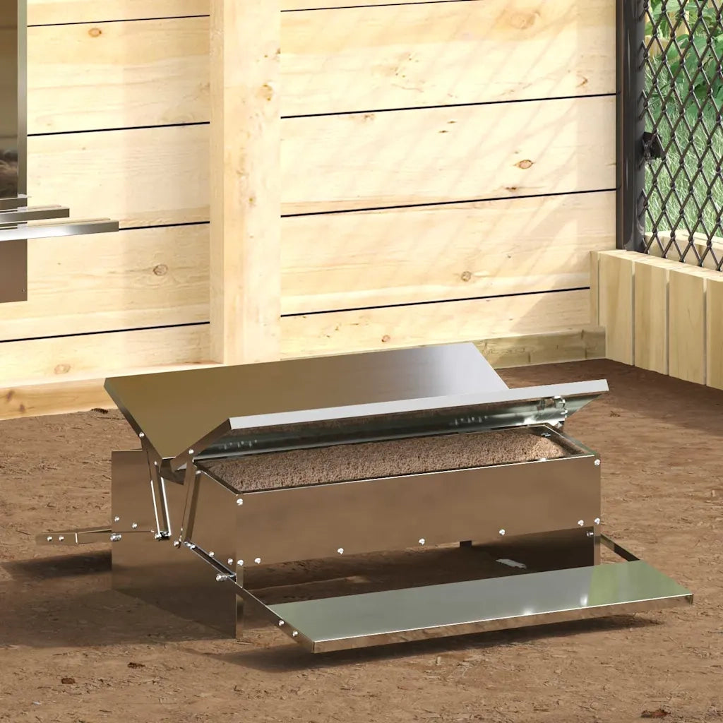 Mangiatore a Pedale per Pollo Argento 75 x 53 x 20,5 cm CFW5435113