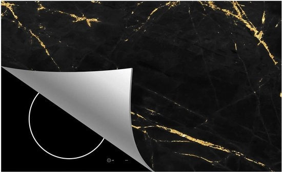 Protettore Induzione - Piastra di Protezione Induzione - 90x52 cm - Protezione Faccia Cucina - Marmerino Nero Oro - Accessori Cucina - Decorazione Cucina - Protezione Induzione - Mat Induzione - Protettore Induzione