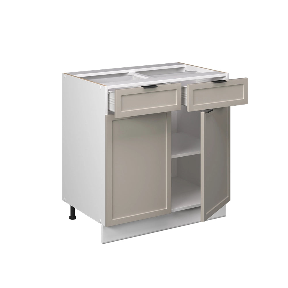 Mobiletto base per cucina Fame-Line GrigioBeige/Bianco 80 cm, PL Rovere Vicco