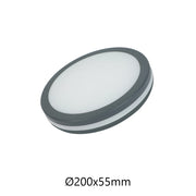 Alcapower Plafoniera LED Rotonda 15W IP54 IK08 CCT Selezionabile 3000K-4000K-6500K 1500lm Grigia, Design Compatto e Alta Efficienza Energetica