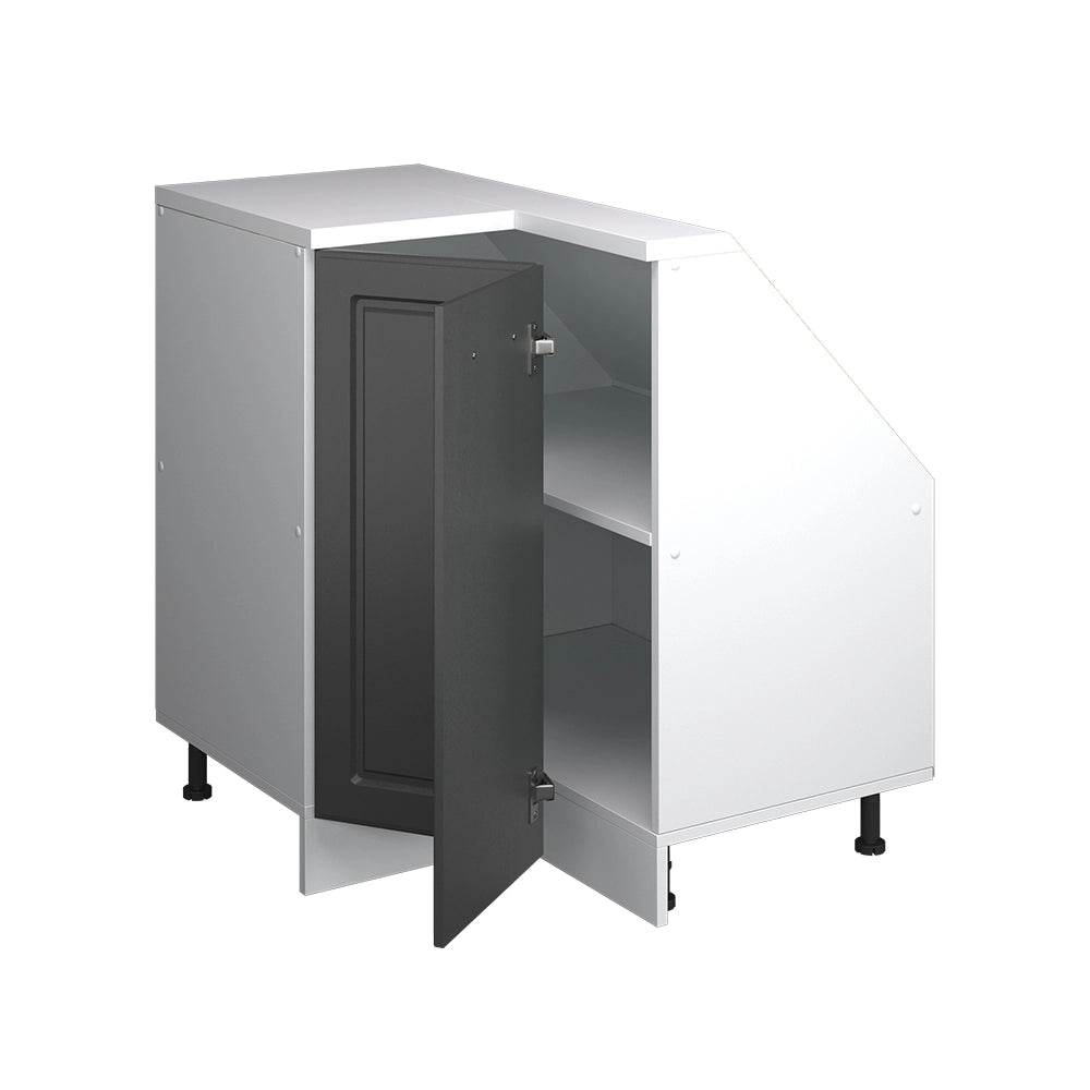 Mobile cucina angolare per sottotetto R-Line Antracite rustico/Bianco 75.6 cm con 1 porta Vicco