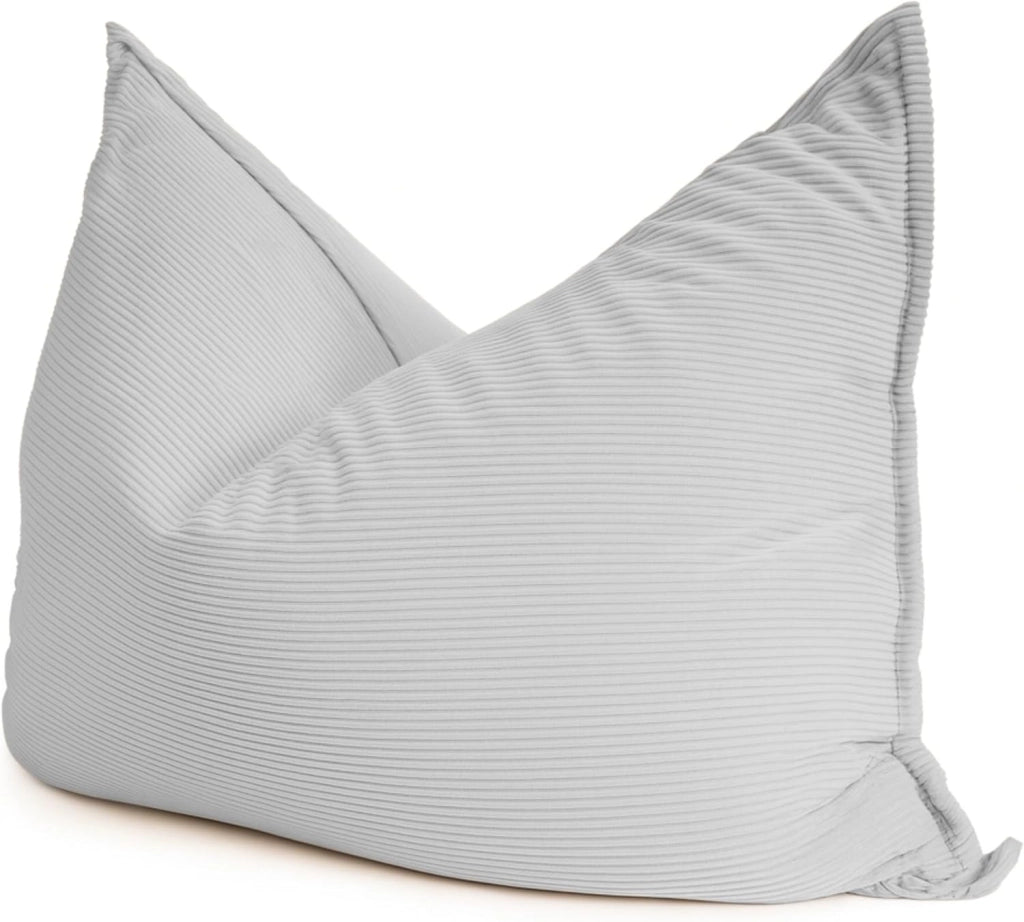 Pouf Poltrona a Sacco - Imbottitura in Schiuma, Molto Confortevole - Tessuto Morbido, Velluto a Coste - Fodera Lavabile - Pouf Divano Gigante (180 x 140 cm, Beige)