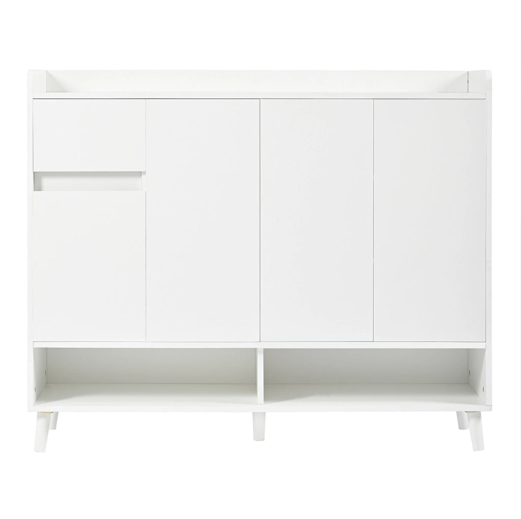 Scarpiera bianca in truciolare 120x35x99 cm