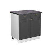 Mobiletto base per cucina Fame-Line Oro-antracite rustico/Bianco 80 cm, PL Antracite Vicco
