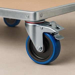 Ruota piroettante con freno 200mm max 350 kg con piastra di montaggio, per carrelli, mobili