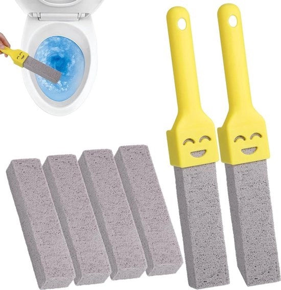 Set di pulizia per il water con 6 pietre di pulizia con maniglie - Pietre di pulizia per il water sostituibili - Materiale naturale per la pulizia del water