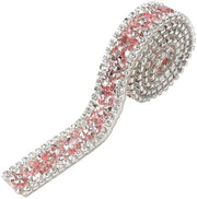 Decorazione con Rete di Diamanti - 1,5 cm di Larghezza - 90 cm di Lunghezza - Temperatura di Applicazione 150 Gradi - Pizzo di Alta Qualità con Diamanti Sintetici - Nastro con Diamanti