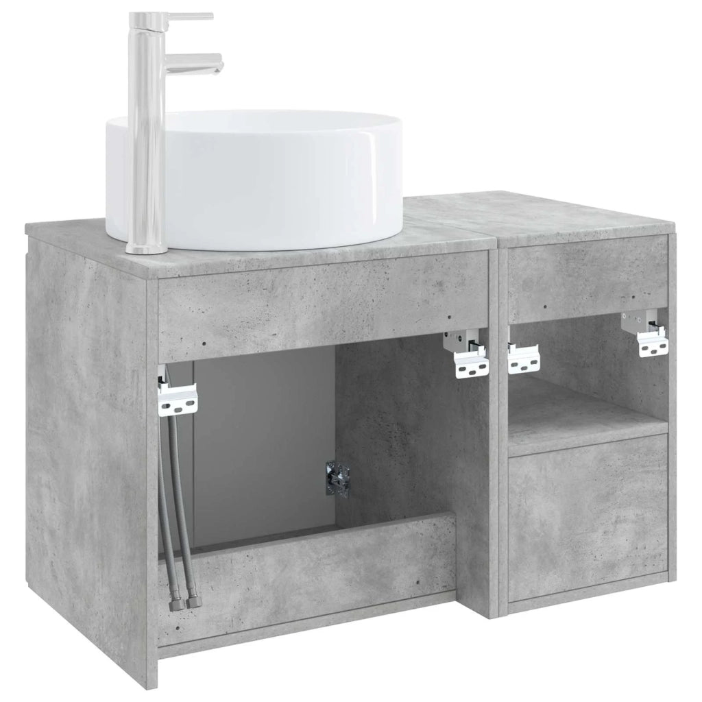Set di mobili per il bagno 2 pz Grigio Cemento 3404107
