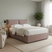 Wetherby, Letto Matrimoniale Sfoderabile Made in Italy, Rosa Antico