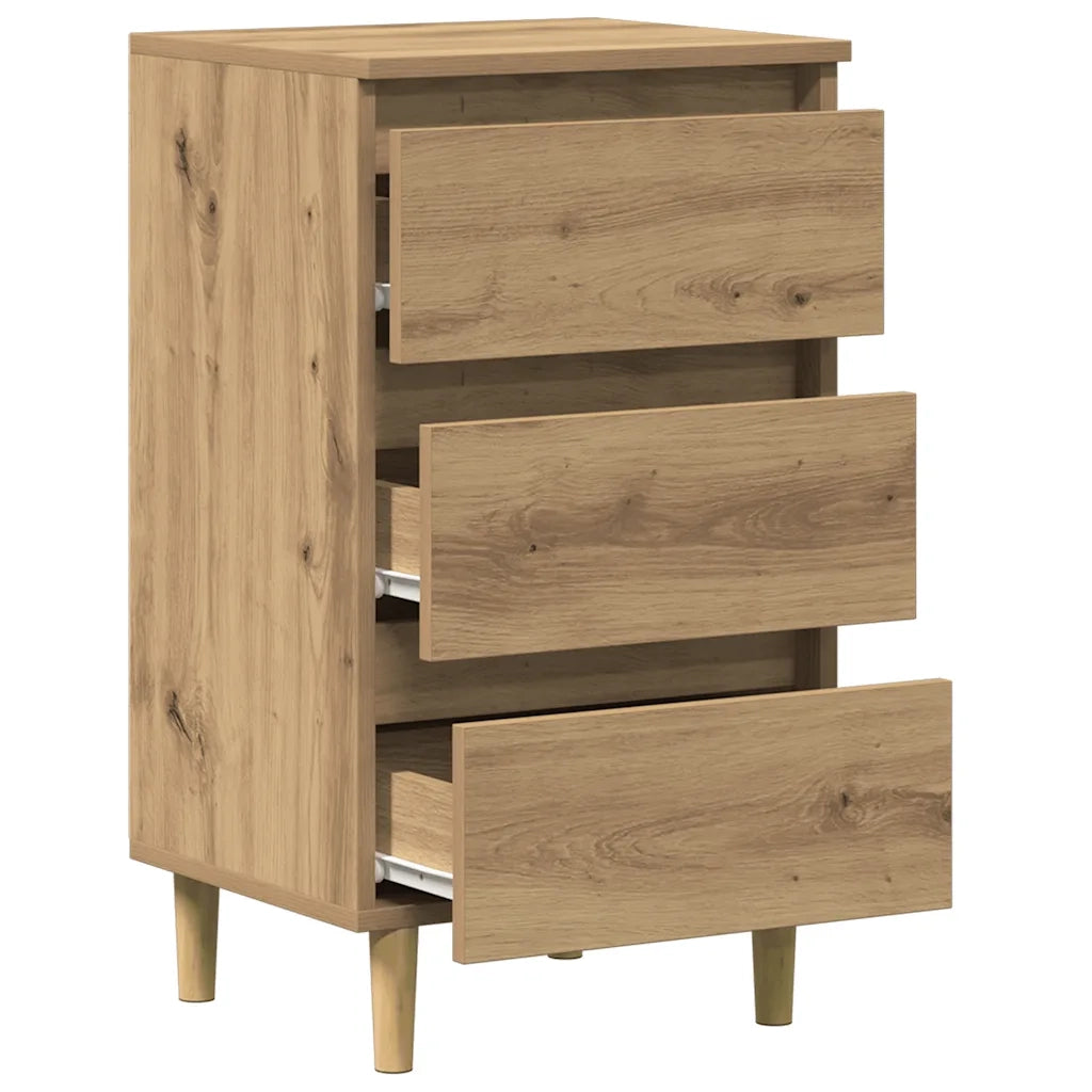 Comodino Rovere Artigianale 40x35x69 cm in Legno Multistrato 856422