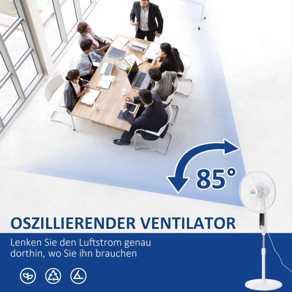 Ventilatore da terra ¨C zephmum ¨C 45x42x118-138 cm, bianco