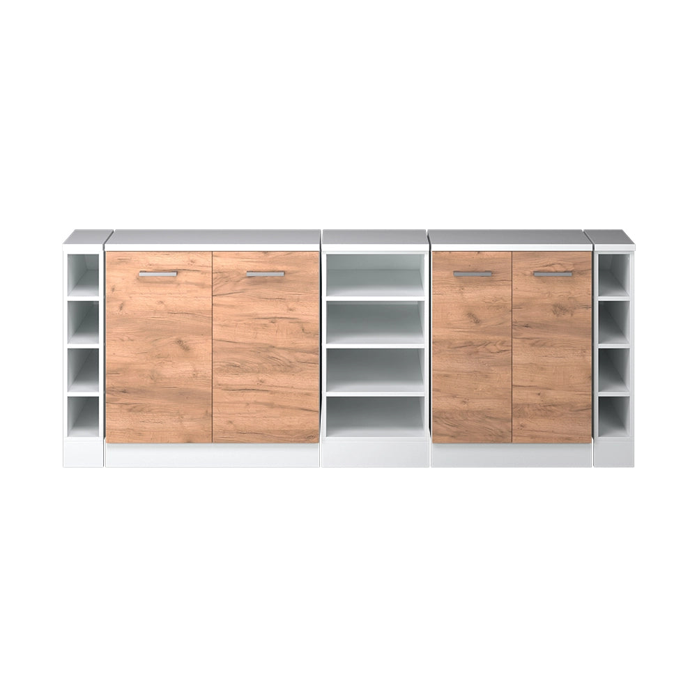 Set di mobili sottotetto Rion Rovere dorato/Bianco 210 cm Set di 5 carcasse armadio profondità 60 cm Vicco