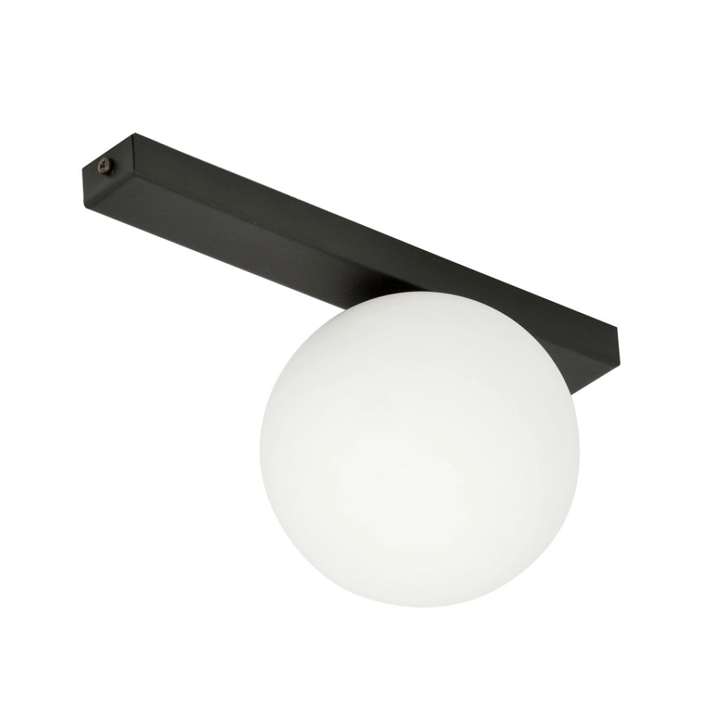 Plafoniera Emibig FIT 1 E14 metallo nero/opalina 30cm