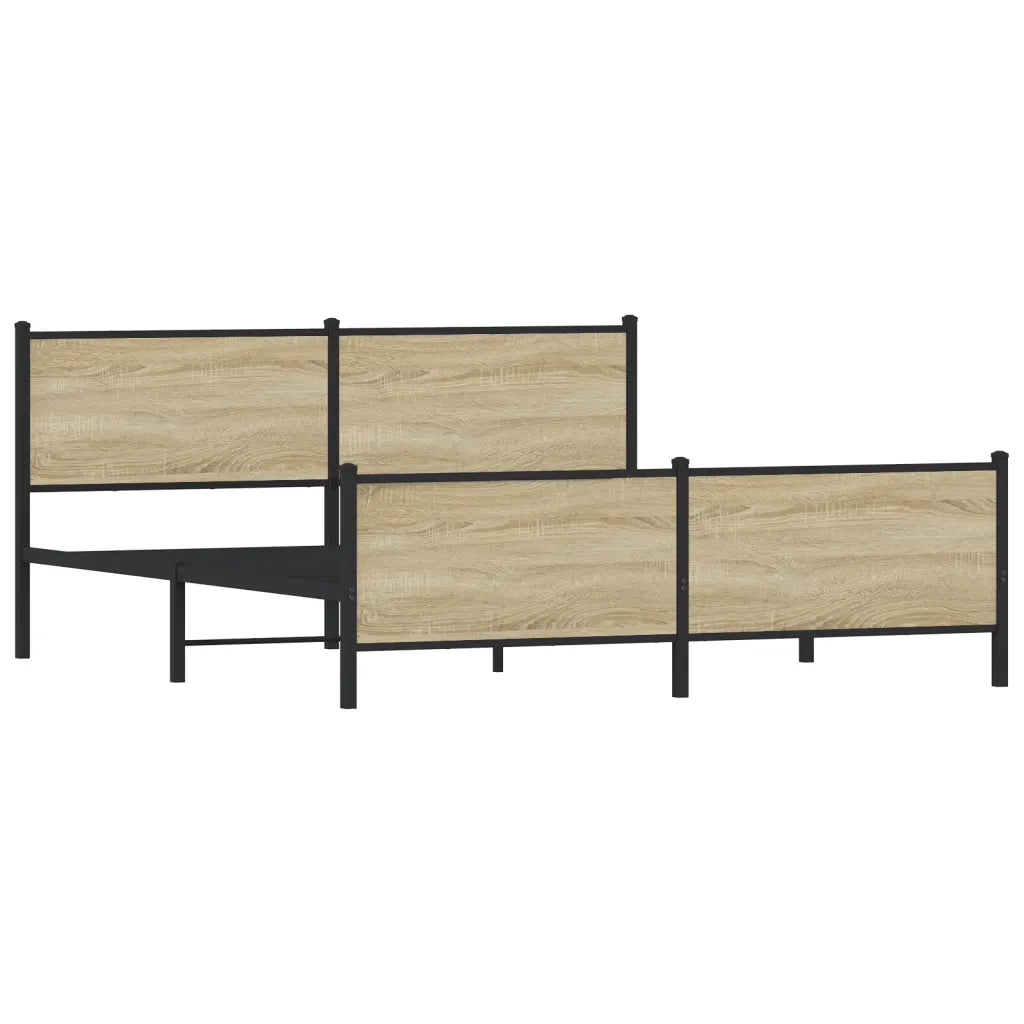 Giroletto senza Materaso in Metallo Rovere Sonoma 183x213 cm 3301365