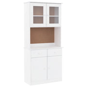 Credenza | Madia | Buffet da pranzo | Armadio da pranzo ALTA Bianca 77x35x165 cm in Legno Massello di Pino