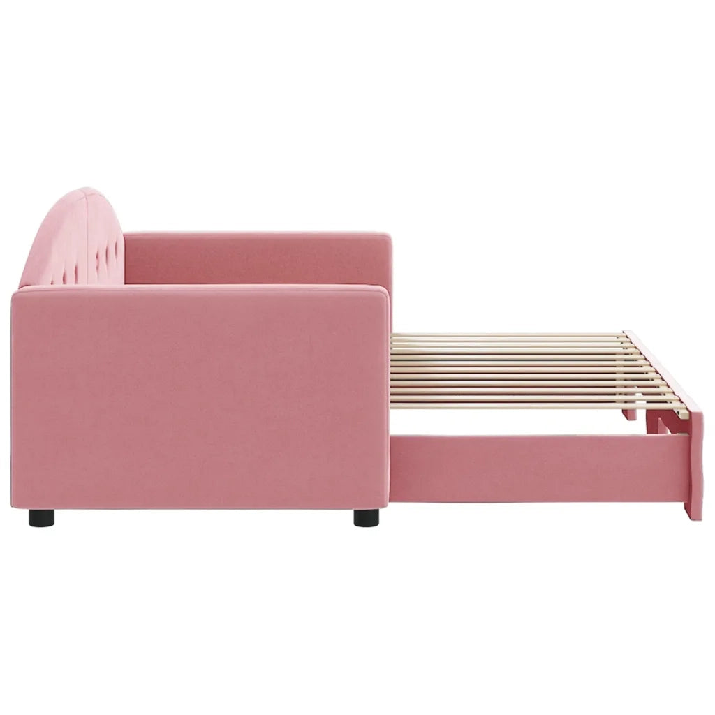 Divano Letto con Letto Estraibile Rosa 80x200 cm in Velluto 3197297