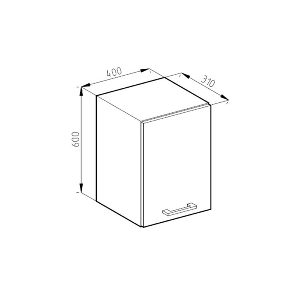 Vicco Pensile da cucina Bianco lucido 40 cm