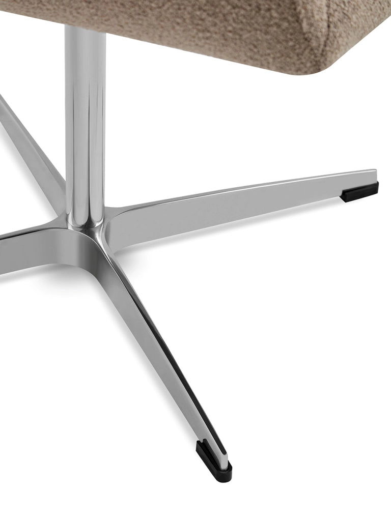 Sedia da pranzo girevole Moby Premium - Xylo - Struttura in acciaio inossidabile, altezza 48 cm, tessuto moka