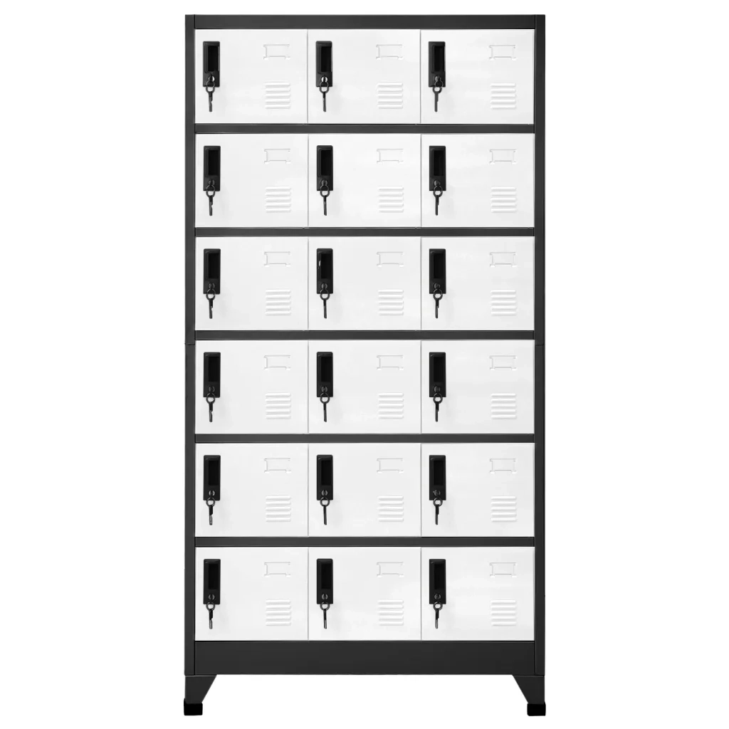 Armadietto moderno con ante chiudibili a chiave 90 x 40 x 180 cm acciaio antracite 02_0047042