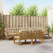 Set di divani da esterno con cuscino 7 pcs Naturale e Beige