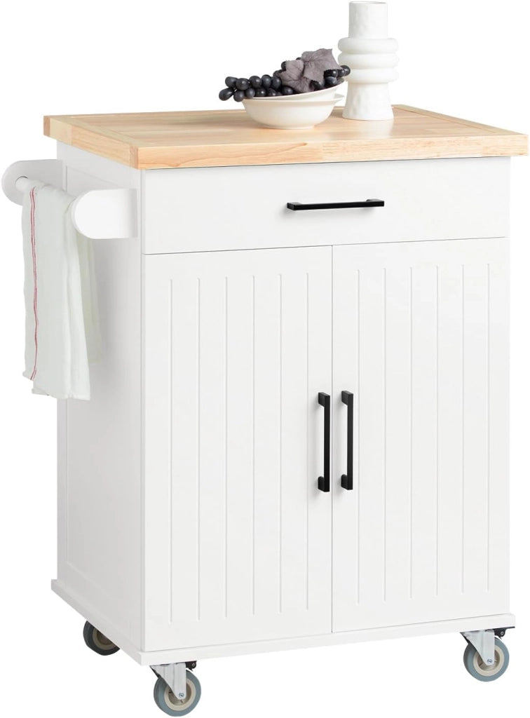 Mobile Cucina Salvaspazio Carrello Cucina con Ruote Mobiletto Cucina Dispensa Credenza Cucina Madia Cucina Isola Cucina 80×46×90 cm Nero FKW110‑SCH