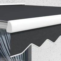 Tenda da Sole Retrattile Elettrica e Manuale 95L x 250l m, Telecomando Incluso, Alluminio, Poliestere ad Alta densità, Grigio