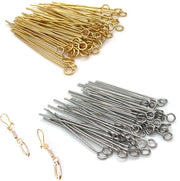 Spille per capelli - Aggiuntivi per gioielli - Testa piatta - Oro/Argento - Filo di perle per DIY - Ideale per il ricamo - 100 pezzi